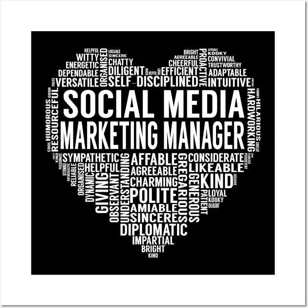 Social Media Marketing Manager Heart Wall Art by LotusTee